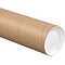 4 x 24 Kraft Mailing Tubes with White Caps  (P4024K)