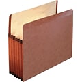 Pendaflex Heavy Duty Reinforced File Pocket, 5 1/4 Expansion, Letter Size, Redrope, 5/Box (ESS08554