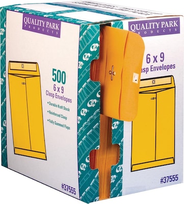 Quality Park Clasp Catalog Envelope, 6 x 9, Kraft, 500/Box (QUA37555)