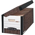 Bankers Box Systematic Medium-Duty FastFold File Storage Boxes, Flip-Top Lid, Letter Size, Woodgrain, 12/Ct (00051)