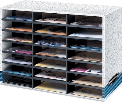 Bankers Box 21 Compartment Literature Organizer, Dove Grey,  Letter Size (04210)