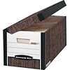 Bankers Box Systematic Medium-Duty FastFold File Storage Boxes, Flip-Top Lid, Letter/Legal Size, Woo