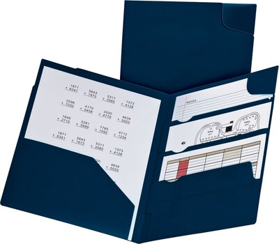 Esselte® Divide It Up™ 2-Pocket Portfolio Folder, Navy (99801)