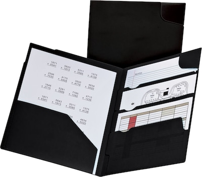 Esselte® Divide It Up™ 4-Pocket Portfolio Folder, Black (99802)