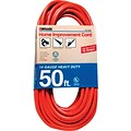 Woods Outdoor Round Vinyl Extension Cord, Orange, 50