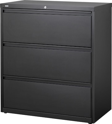 Quill Brand® HL8000 Commercial 3-Drawer Lateral File Cabinet, Locking, Letter/Legal, Black, 36W (23