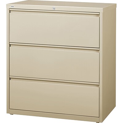 Quill Brand® HL8000 Commercial 3-Drawer Lateral File Cabinet, Locking, Letter/Legal, Putty/Beige, 36W (23197D)