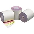 Three-Ply Cash Register/POS Rolls, 3 x 70 ft., White/Canary/Pink, 50/Carton