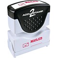 Accu-Stamp2® One-Color Pre-Inked Shutter Message Stamp, MAILED, 1/2 x 1-5/8 Impression, Red Ink (035586)