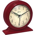Infinity Instruments Boutique Alarm Clock, Red Metal with Cream Face,5.5 (H) x 5.5 (W) x 2 (D)