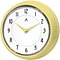 Infinity Instruments Home Essential Retro Wall Clock, Yellow Steel, 9.5 (10940-AURA)