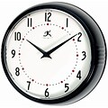 Infinity Instruments Home Essential Retro Wall Clock, Black Steel, 9.5 (10940-BLACK)