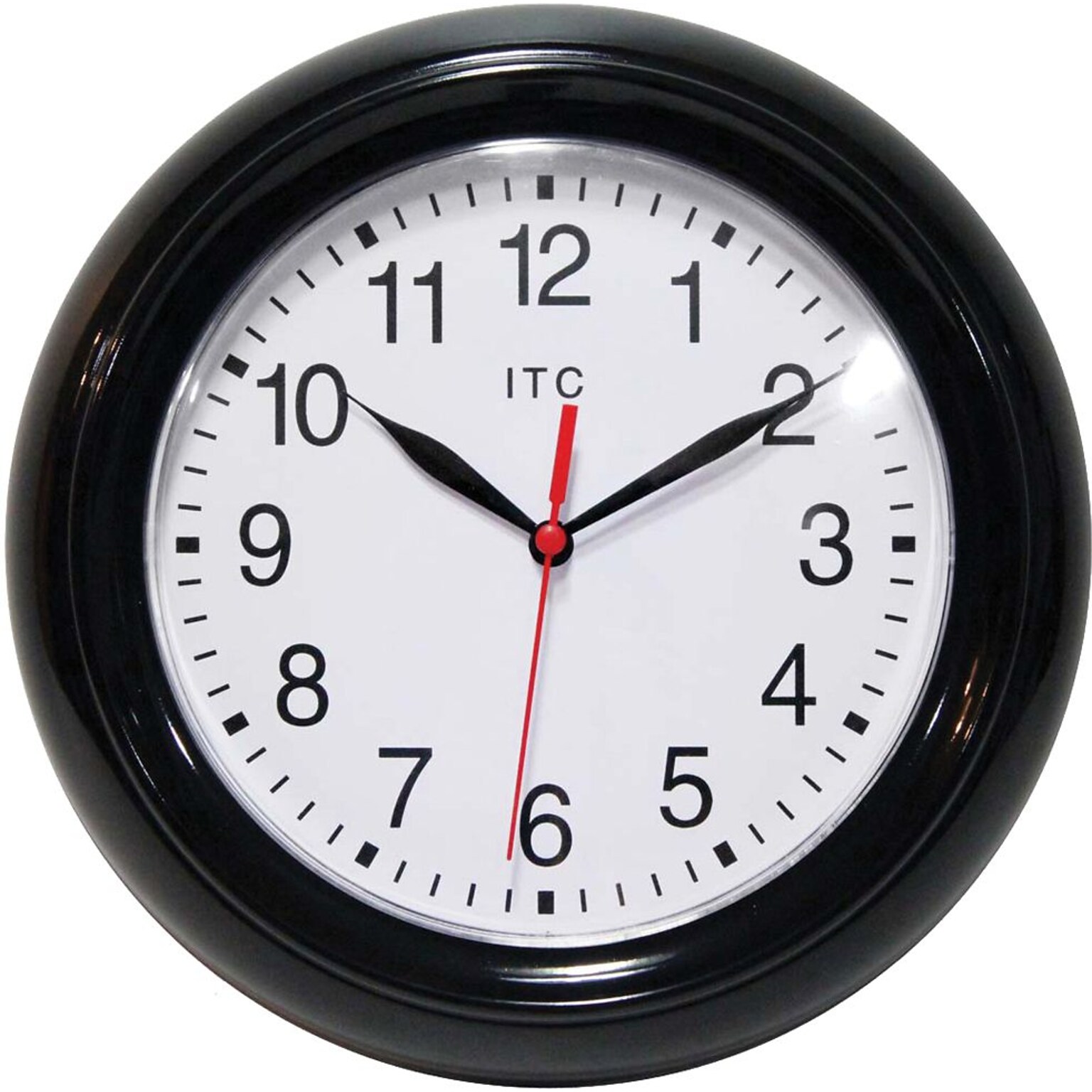 Infinity Instruments Focus Business Wall Clock,Black Resin Case, Round, 8.5 Diameter