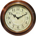 Infinity Instruments Keller Traditional Wall Clock, Metal Multi-Color Brown Case, Round, 14.13