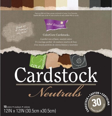 Darice Core Essentials Cardstock Pack, 12 x 12, Neutrals