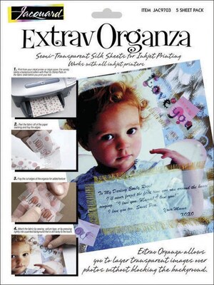 Jacquard Products Extrav Organza Silk, 8.5 x 11, 5/Pkg