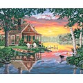 Dimensions Paint By Number Kit, 20 x 16, Sunset Cabin