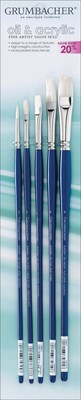 Chartpak Grumbacher Oil & Acrylic Brush Set, 5/Pkg