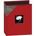 Pioneer Fabric 3, Ring Binder Album With Window, 8.5 x 11, Red