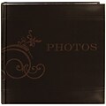 Pioneer Embroidered Scroll Leatherette Brown Photo Album-Holds 2-Up 4 x 6 Photos, 200 Capacity