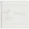 Pioneer Embroidered Scroll Leatherette White Photo Album-Holds 2-Up 4 x 6 Photos, 200 Capacity