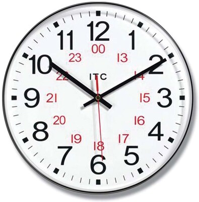 Infinity Instruments Business Prosaic 24 Wall Clock, Round, 12 Diameter