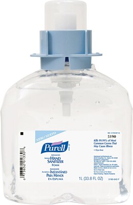 PURELL® Advanced Instant Foaming Hand Sanitizer Refill for FMX Dispenser, 1200 mL., 3/CT (5190-03)