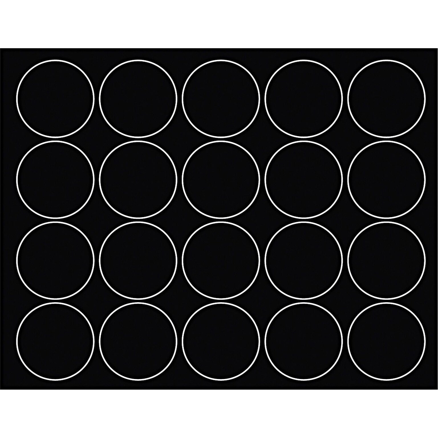 MasterVision Interchangeable Magnetic Character, Circles, Black, 20/Pk (FM1605)