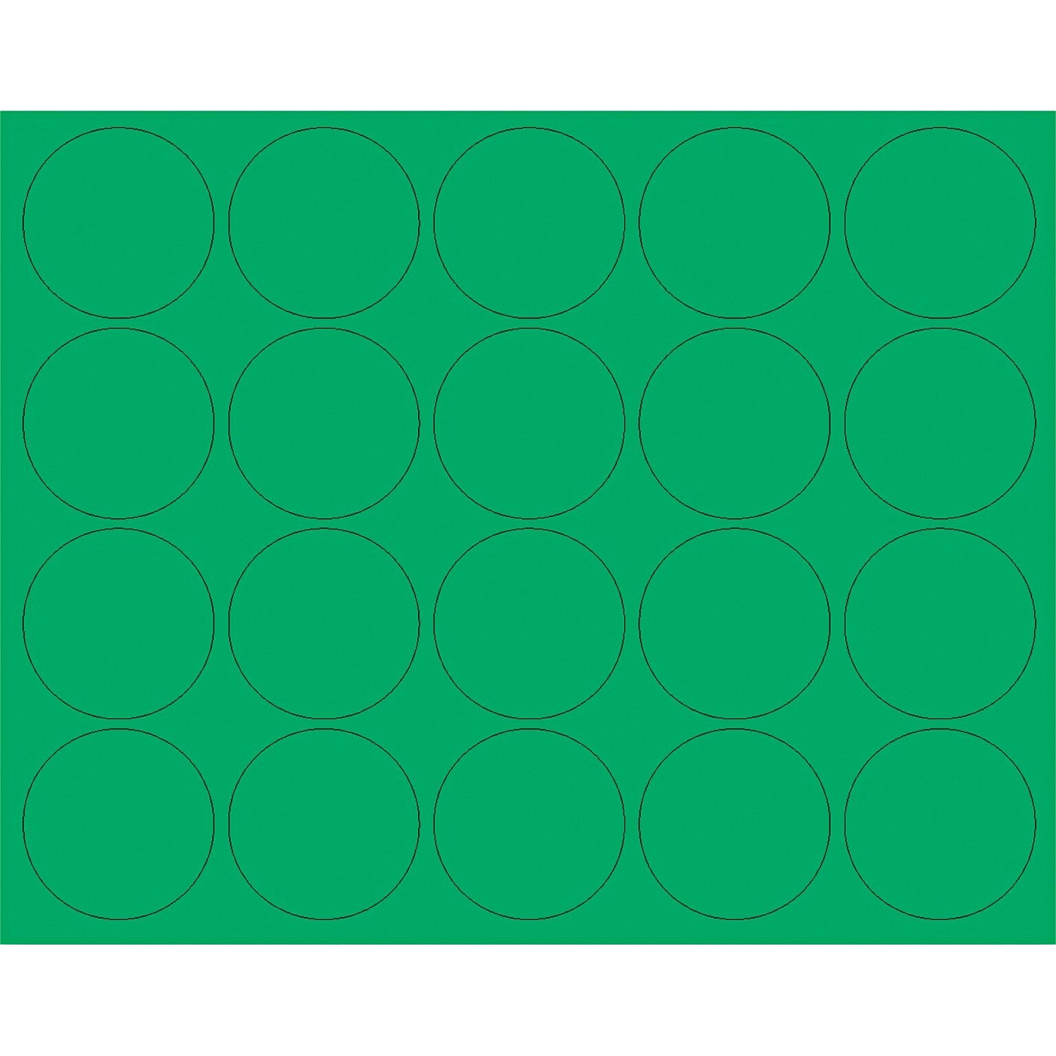 MasterVision Interchangeable Magnetic Character, Circles, Green, 20/Pk (FM1602)