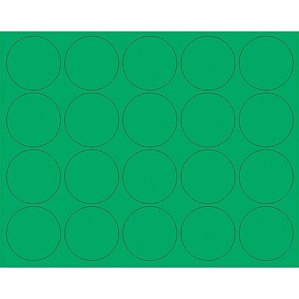 MasterVision Interchangeable Magnetic Character, Circles, Green, 20/Pk (FM1602)