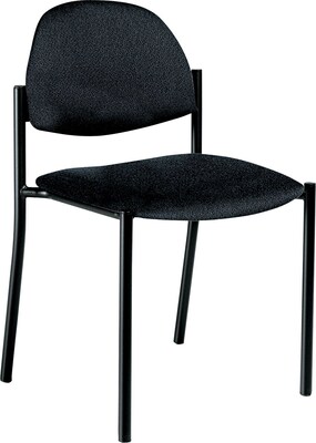 Global Comet? 100% Polypropylene Armless Stacking Chair; Black