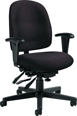 Global Granada® Polypropylene Low Back Multi-Tilter Chair; Asphalt Black