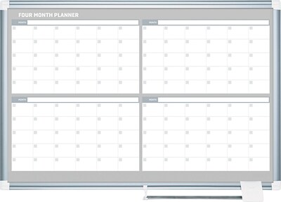 MasterVision 4-Month Planner, Aluminum Frame, 48 x 36 (GA05105830)