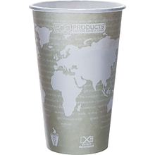 Eco-Products World Art Hot Cups, 16 oz., Green, 50/Pack (EP-BHC16-WA)