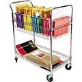 Alera® 39 1/2H x 34 1/4W x 21 1/2D 2-Shelf Wire Mail Cart; Chrome