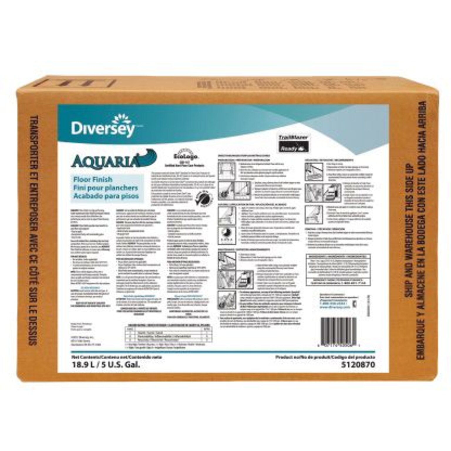 Diversey™ Aquaria® Floor Care Floor Finish, 5 Gallon (5120870)
