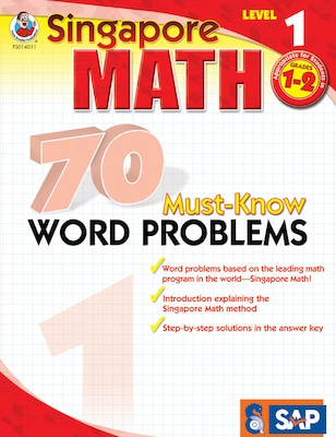 Frank Schaffer 70 Must-Know Word Problems Workbook, Grades 1 - 2
