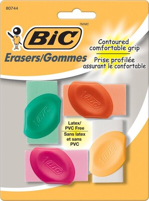 BIC® Eraser with Grips; 4 Pack