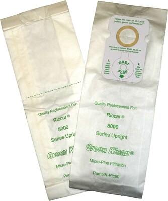 Green Klean® Replacement Vacuum Bags; Fits Riccar 8000 series & Simplicity 7000 Type B, 10/pk