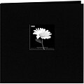 Pioneer Book Cloth Cover Postbound Album With Window, 8 x 8, Black