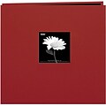 Pioneer Book Cloth Cover Postbound Album With Window, 8 x 8, Burgundy