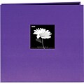 Pioneer Book Cloth Cover Postbound Album With Window, 8 x 8, Grape Purple