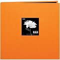Pioneer Book Cloth Cover Postbound Album With Window, 8 x 8, Orange