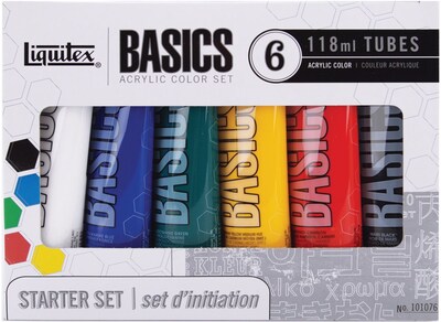 Reeves®  Liquitex Basics Acrylic Paint, 4 Ounces/Tube 6/Pkg, Assorted Colors