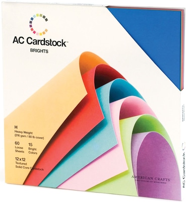 American Crafts® Cardstock Pack, 12 x 12, Brights