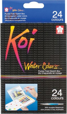Sakura Koi Water Colors Pocket Field Sketch Box, 24 Colors