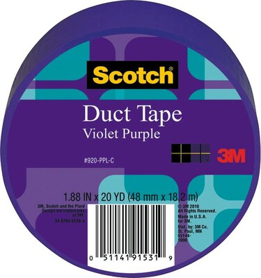 Scotch® Duct Tape, 1.88 x 20 yds., Purple (920-BLK-C)