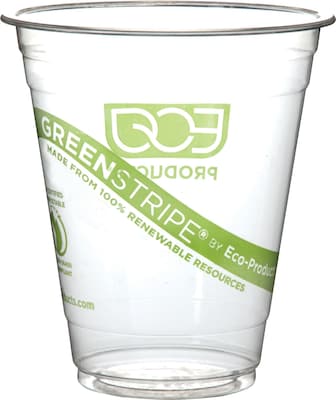 Eco-Products Compostable GreenStripe® Cold Cups, 10 oz., Clear, 50/Pack (EP-CC10-GS)