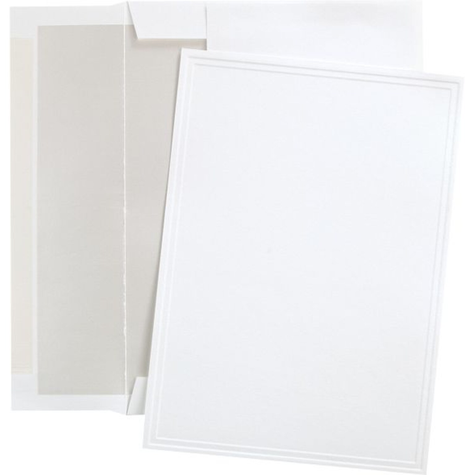 Great Papers® Triple Embossed White Flat Card Invitations with Pearl Lined Envelopes, 25/Pack