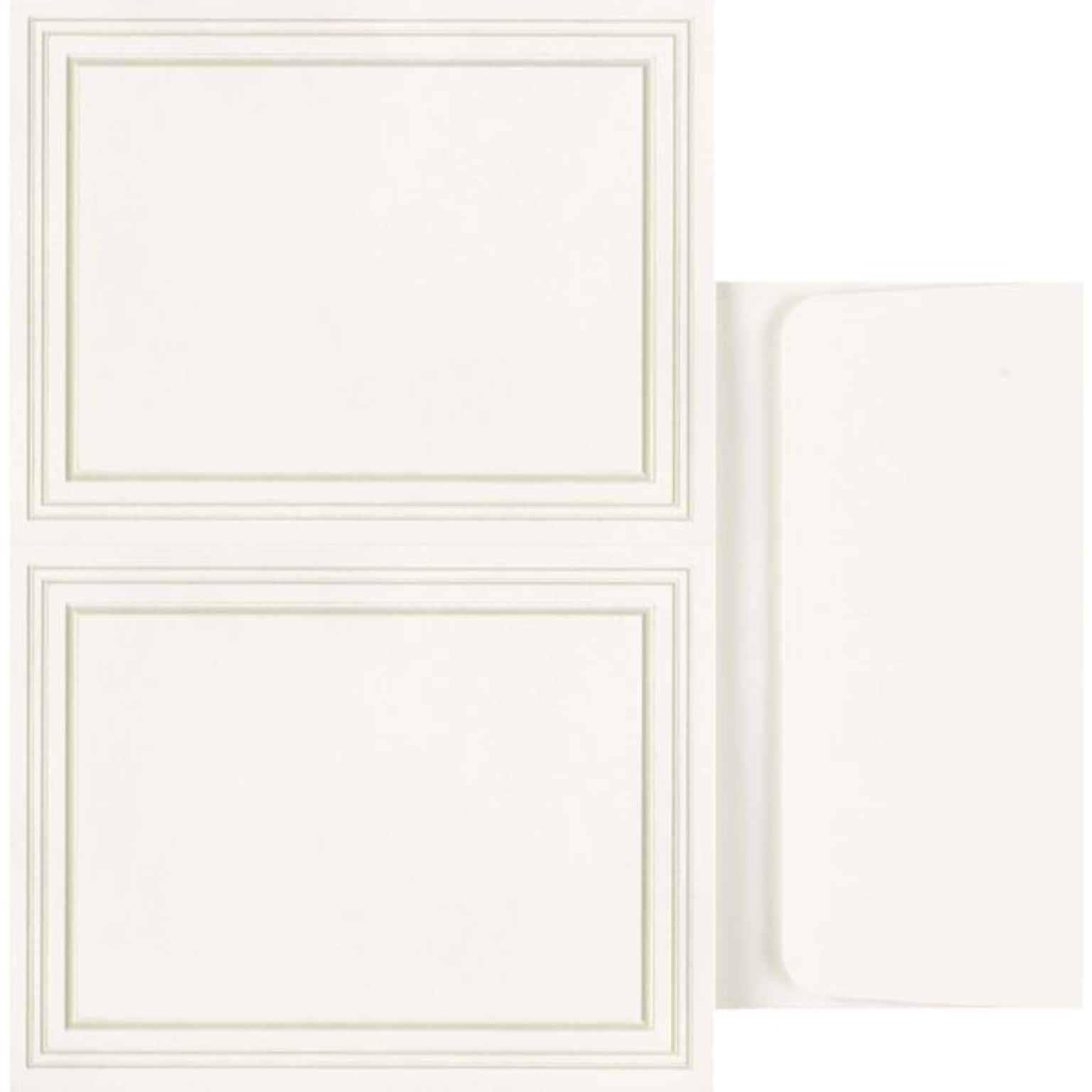 Great Papers® Triple Pearl Embossed Border Ivory 2-up Postcards with Envelopes, 50/Pack